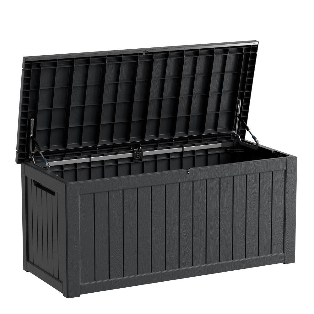 230 Gallon Black Tool Storage Box, Waterproof Polyresin Container, Large Capacity Organizer for Camping Gear, Garage Too price history on PriceWatchPro