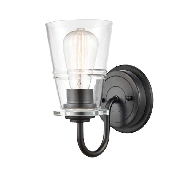 Innovations Scarlett 4.75 in. Matte Black, Clear Vanity Light with Clear Glass Shade