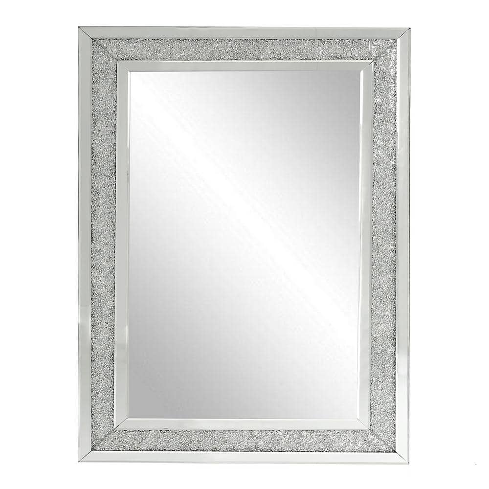 24 in. W x 32 in. H Large Rectangle Frame Silver Wall-Mounted Decorative Mi