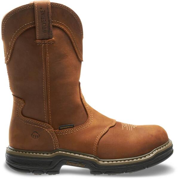 Wolverine Men's Anthem Waterproof Wellington Work Boots - Soft Toe - Brown Size 10.5(M)