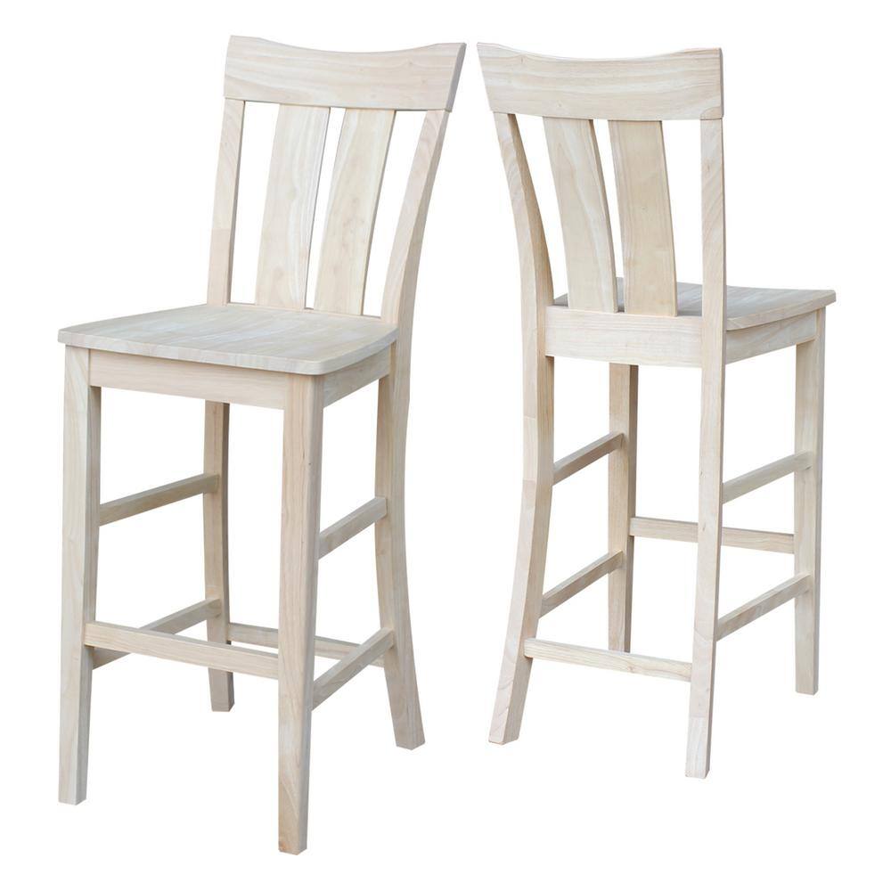 3-Piece Light Wood Bar Height Dining Set with Splat Back Stools
