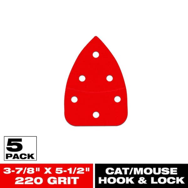3-7/8 in. x 5-1/2 in. 220-Grit Hook and Lock CAT/Mouse Detail Sanding Sheets