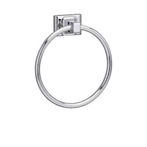 6.25 in. x 2.4 in. Wall Mounted Chrome Towel Ring Stainless Steel 16GS-34928