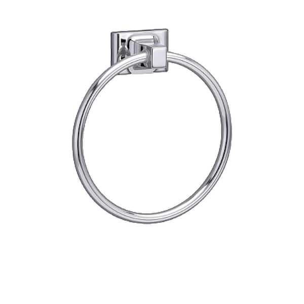 Unbranded 6.25 in. x 2.4 in. Wall Mounted Chrome Towel Ring Stainless Steel 16GS-34928