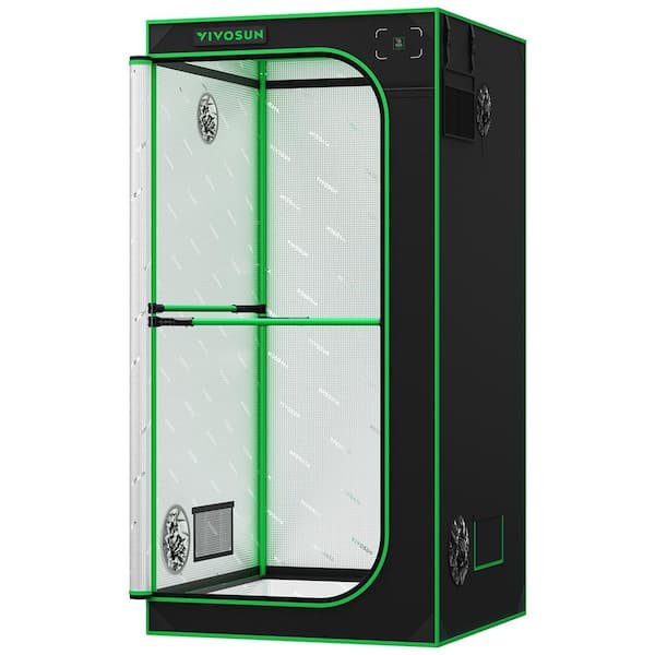 VIVOSUN 3 ft. x 3 ft. P336 Black Pro Grow Tent with Reflective Mylar Oxford Fabric and Extra Hanging Bars