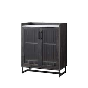 Home Source Black Accent Server Glass