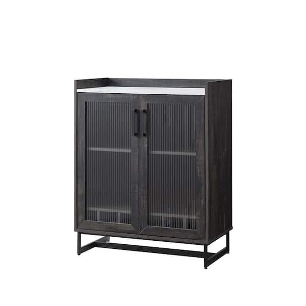 Home Source Industries Home Source Black Accent Server Glass