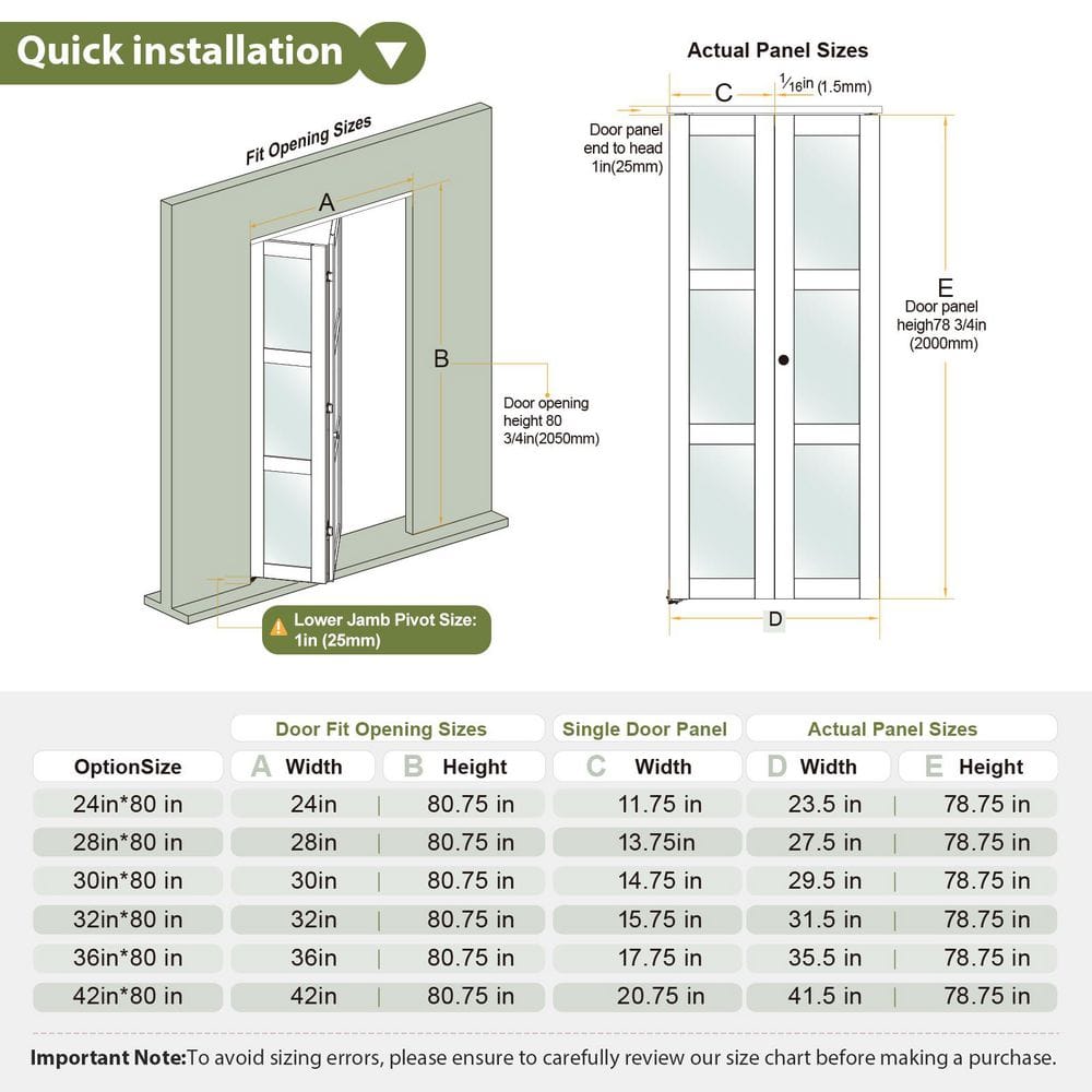 White 24'' x 80'' MDF Bi-Fold Door with Frosted Glass