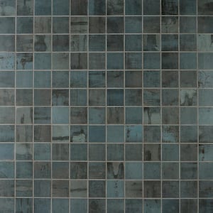 Angela Harris Metallic Dark Blue 11.81 in. x 11.81 in. Matte Porcelain Floor and Wall Mosaic Tile (0.96 sq. ft./Each)