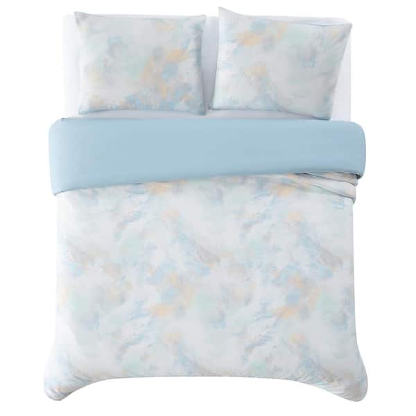 Truly Soft Hannah Watercolor Full/Queen 3-Piece Multicolor Microfiber Duvet Cover Set