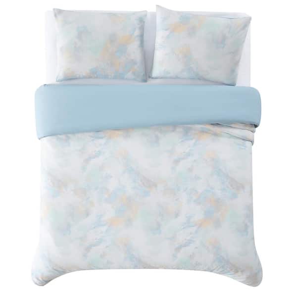 Hannah Watercolor Twin/Twin XL 2-Piece Multicolor Microfiber Duvet Cover Set