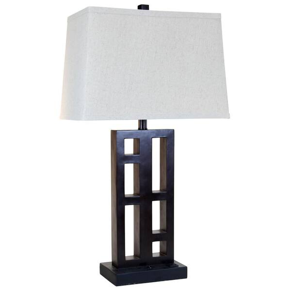 StyleCraft Liam 30 in. Expresso Bedside Lamp
