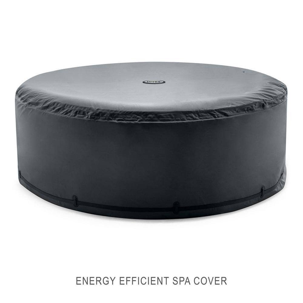 Intex Tan and White Round Inflatable 4-Person Hot Tub Spa