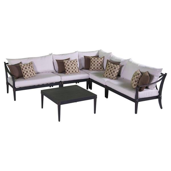 RST Brands Astoria 6-Piece Patio Corner Sectional with Moroccan Cream Cushions