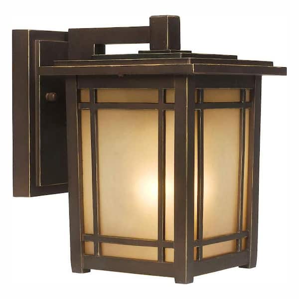 Home Decorators Collection Port Oxford 8.12 in. 1-Light Oil-Rubbed Chestnut Outdoor Wall Lantern Sconce