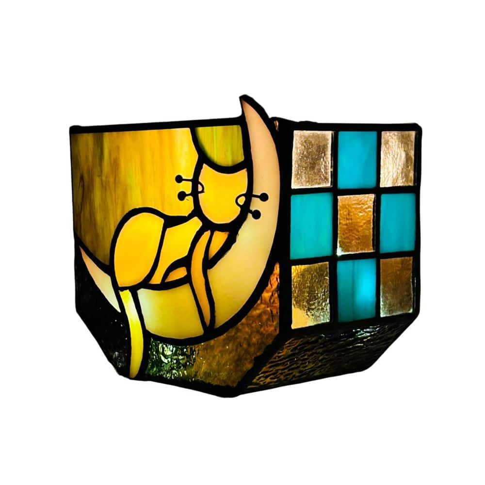 1.2 Qt. Stained Glass Fun Moon Sleeping Cat Planter for Indoor Plants, Decorative Flower Pots (3 in. W x 5.15 in. H) price history on PriceWatchPro