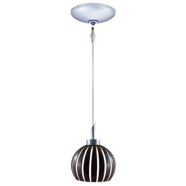 JESCO Lighting Low Voltage Quick Adapt 4-5/8 in. x 101-7/8 in. Black/White Pendant and Chrome Canopy Kit