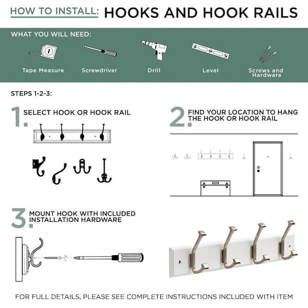 1 Solid Brass Double Robe Hook Hooks Metal Hanger Door Clothes Coat Wall  Peg