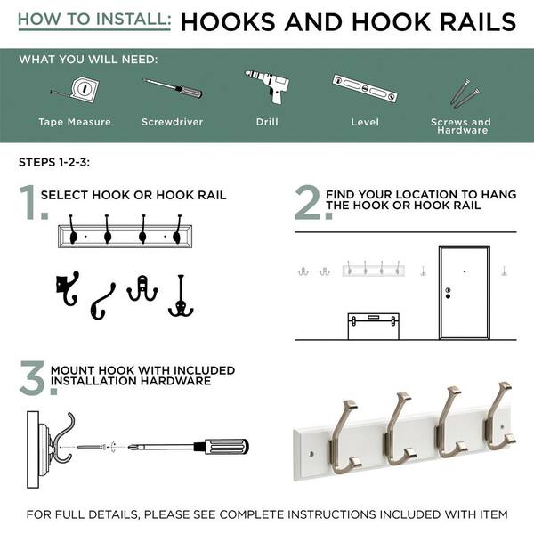 Home Decorators Collection 27 In Rustic Pine And Distressed Brass Hook Rack R36197h Rpd R - Home Decorators Collection Instructions