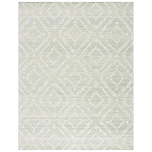 Adirondack 9 ft. x 12 ft. Green/Ivory Geometric Area Rug