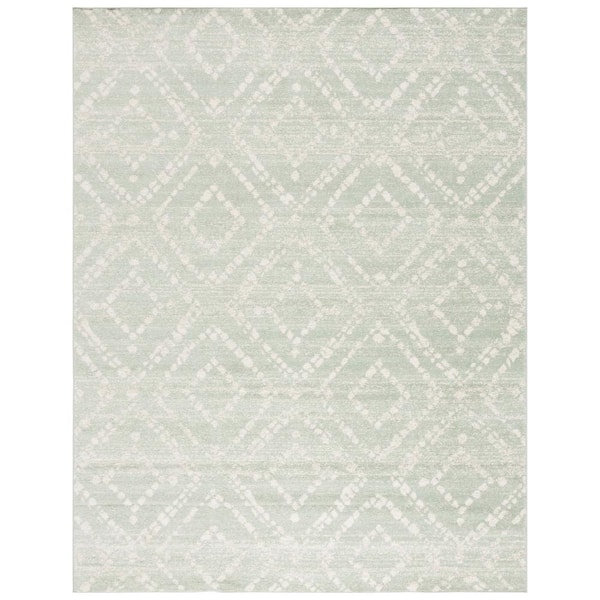 SAFAVIEH Adirondack Ivory/Green 10 ft. x 14 ft. Multi-Diamonds Area Rug