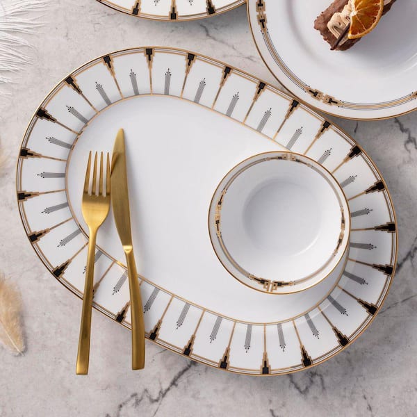 Empire Gold 14 in., (Gold) Porcelain Oval Platter