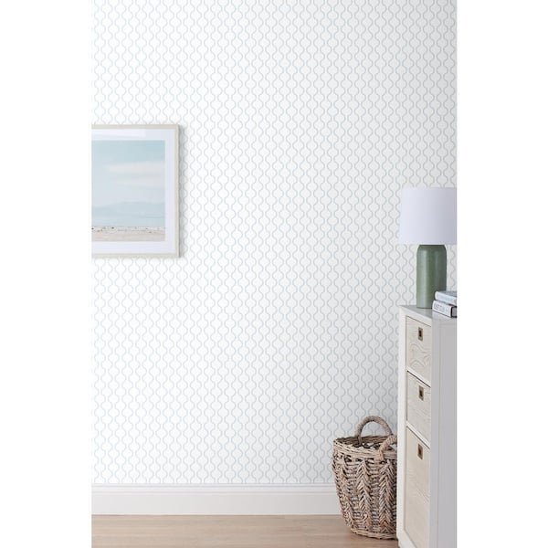 Chateau Ogee Sky Blue Non-Pasted Wallpaper Roll (Covers Approx. 52 sq. ft.)