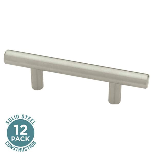 Liberty Solid Bar 2-1/2 in. (64 mm) Stainless Steel Cabinet Drawer Bar Pulls (12-Pack)