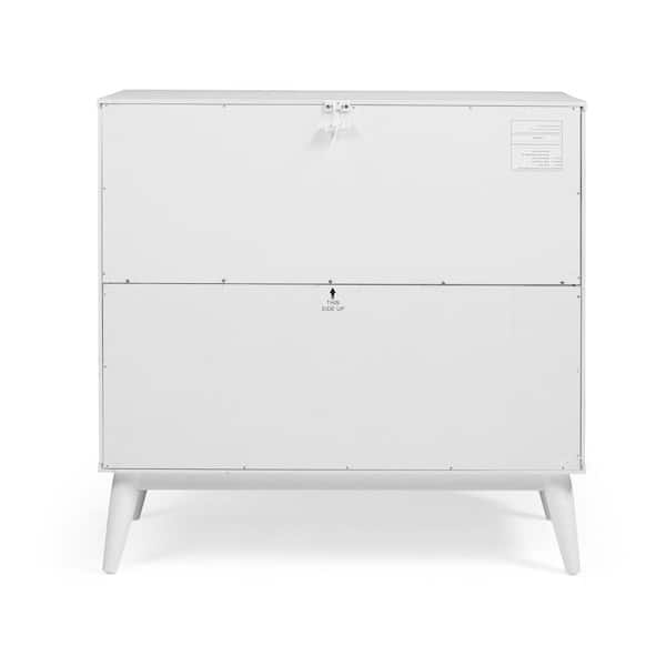 Camaflexi Mid-Century 3-Drawer White Dresser 36 in. x 36 in. x 18