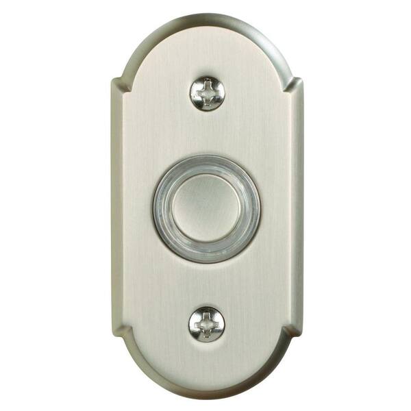 Heath Zenith Wired Halo-Lighted Polished Brass Push Button with Rope Design Trim-DISCONTINUED