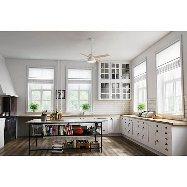 Loki 52 in. Integrated LED Indoor Fresh White Ceiling Fan with Light Kit