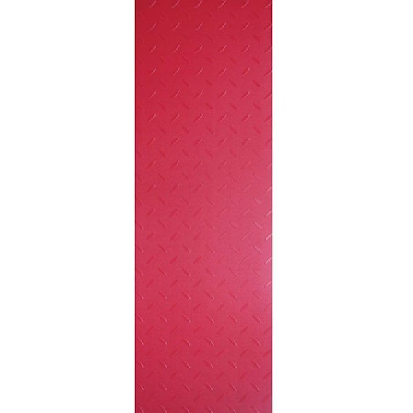 TrafficMaster Commercial 12 in. x 36 in. Diamond Plate Red Vinyl Flooring (24 sq. ft. / case)