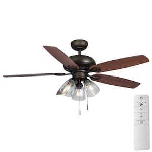 Rockport 52 in. Bronze LED Smart Ceiling Fan with Light Kit and Remote Works with Google Assistant and Alexa