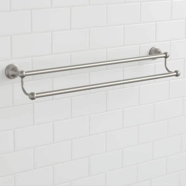 Mandouri Series 24 in. Double Towel Bar in Brushed Nickel