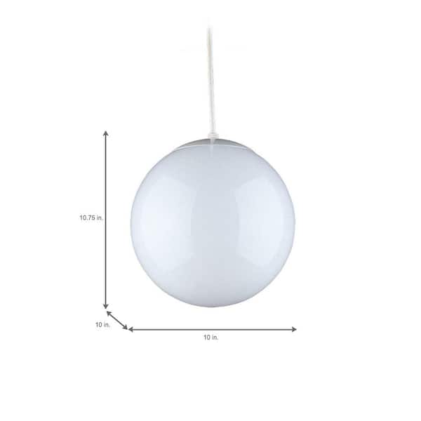 新品同様 Sea Gull Lighting 6801801-04 Leo Globe Contemporary One Pendant  Hanging Modern Light Fixture, Satin Aluminum Finish