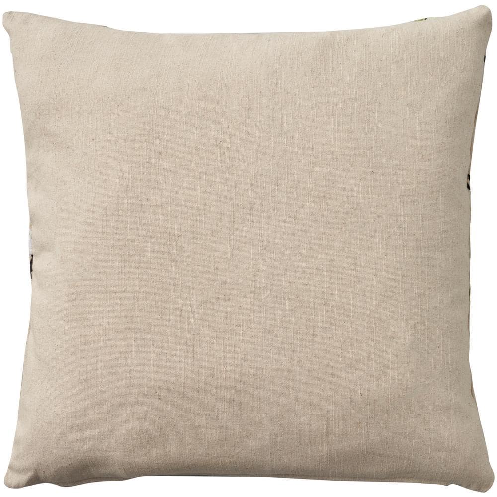 Multicolor Embroidered Cotton Euro Floral Pillow Cover