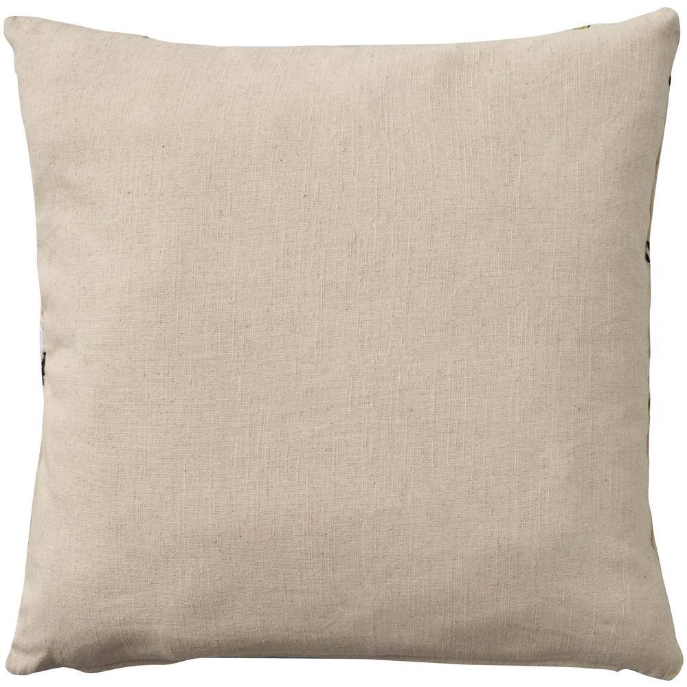 Multicolor Embroidered Cotton Euro Floral Pillow Cover