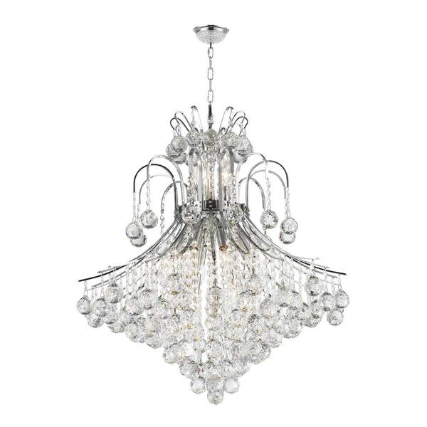 Worldwide Lighting Empire 15-Light Polished Chrome Chandelier with Clear Crystal