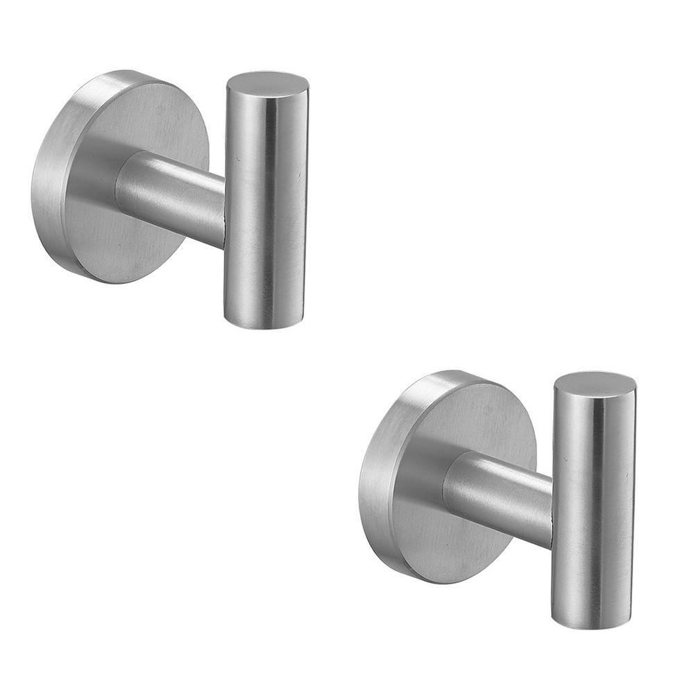 Adurei Self Adhesive Sticky Hooks 4 Pack - Stainless Steel No Drill Wall, Towel, Door & Coat Hooks - Waterproof For Bathroom & Kitchen, Black