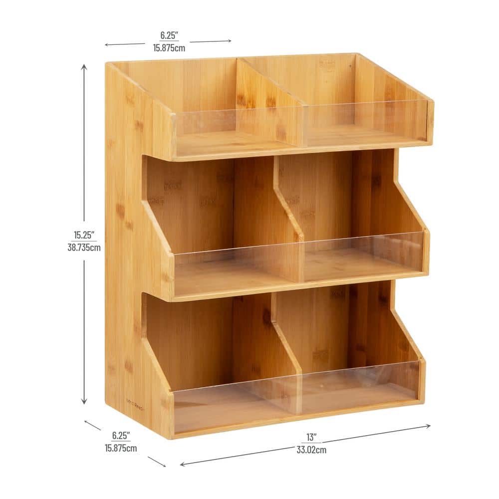 Mind Reader Mind Reader Coffee Pod Condiment Station, Countertop Organizer, Kitchen, Rayon from Bamboo, 13"L x 6.25"W x 15.25"H, Brown