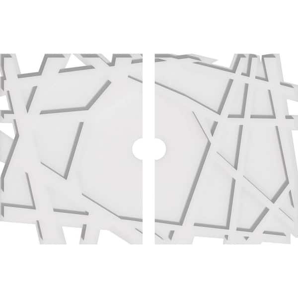 Ekena Millwork 26 in. W x 17-3/8 in. H x 2 in. ID x 1 in. P Novo Architectural Grade PVC Contemporary Ceiling Medallion (2-Piece)
