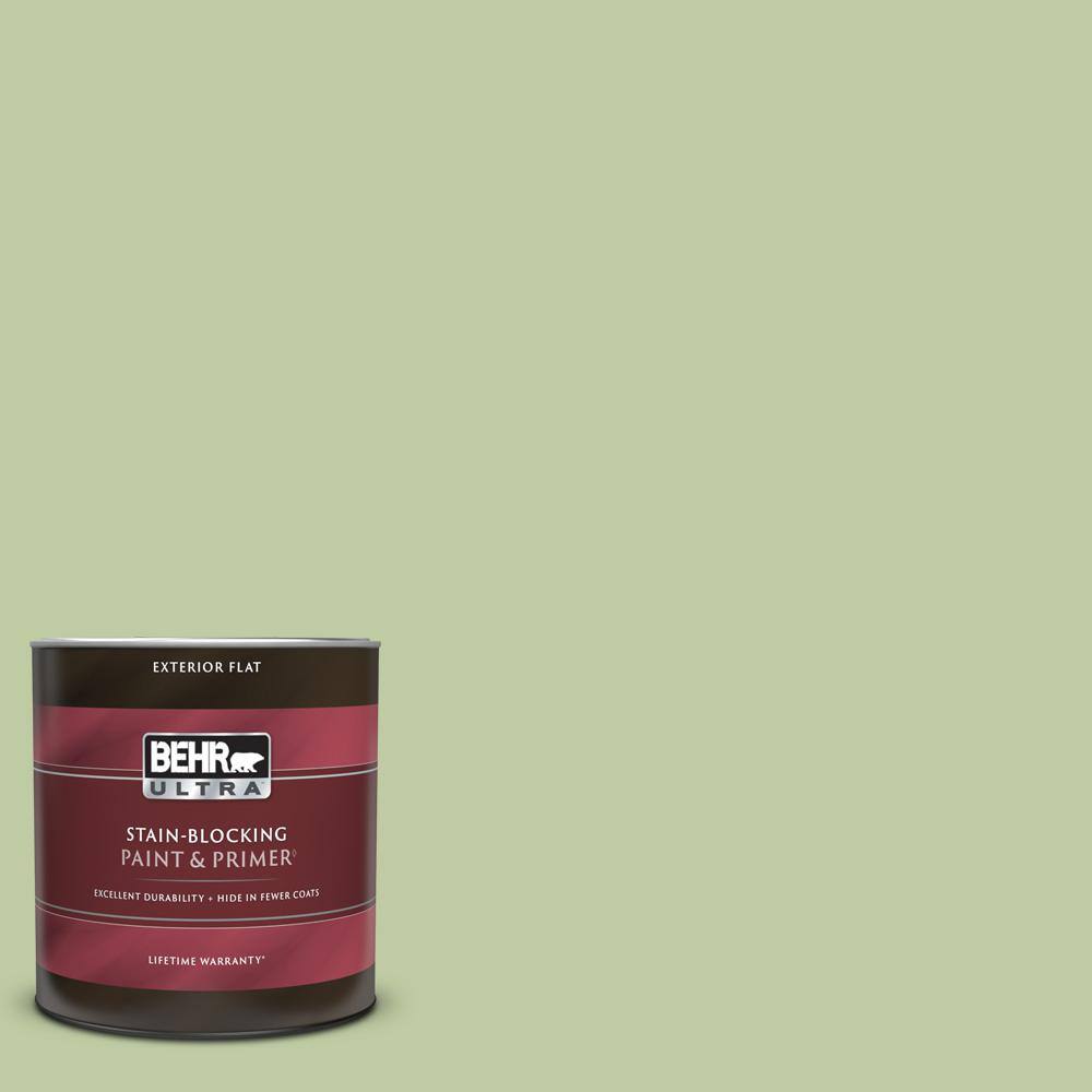 BEHR ULTRA 1 qt. M3604 Marjoram Flat Exterior Paint & Primer 485404