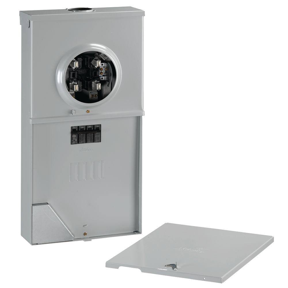 Midwest Electric Products 200 Amp 4 Space 4 Circuit Ringless Overhead Underground Meter Socket Load Center R281cb1 The Home Depot