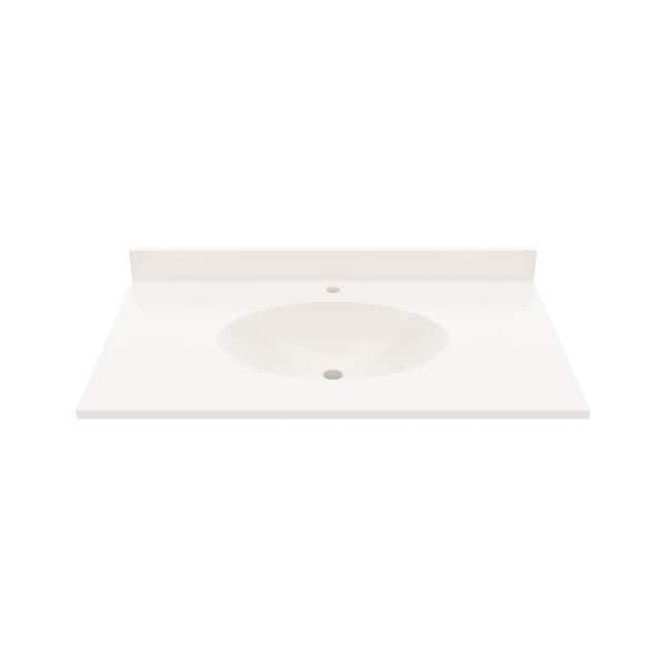 Chesapeake 37 in. W x 22.5 in. D Solid Surface Vanity Top with Sink in Bisque