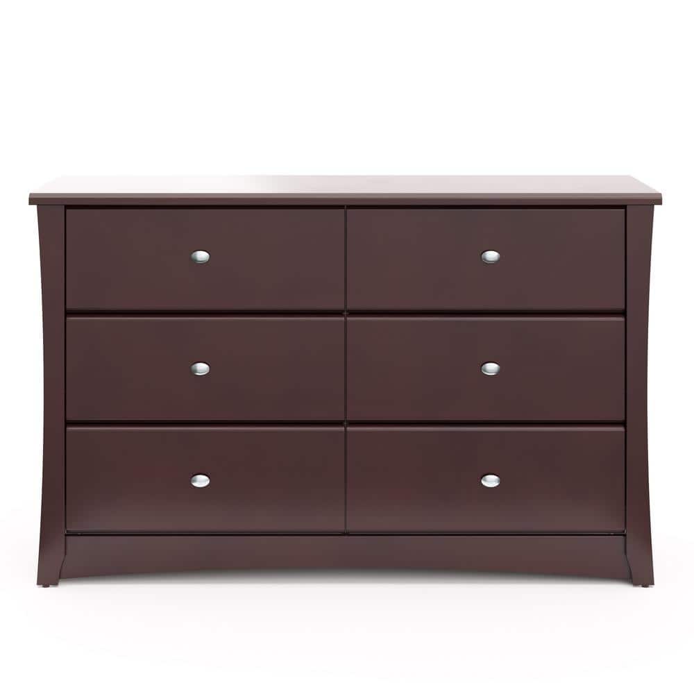Espresso Crescent 6-Drawer Double Nursery Dresser, GREENGUARD Certified