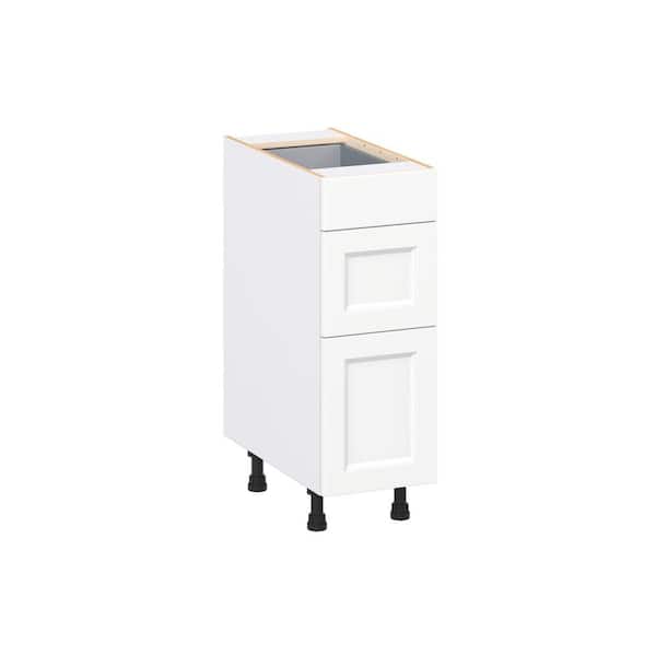 Laramie 12 in. W x 24 in. D x 34.5 in. H Assembled Drawer Base Kitchen Cabinet in Painted Bright White with 3 Drawers