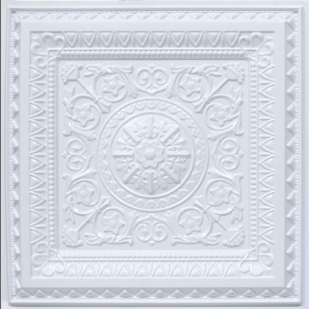 Gloss White Decorative PVC Ceiling Tile Set