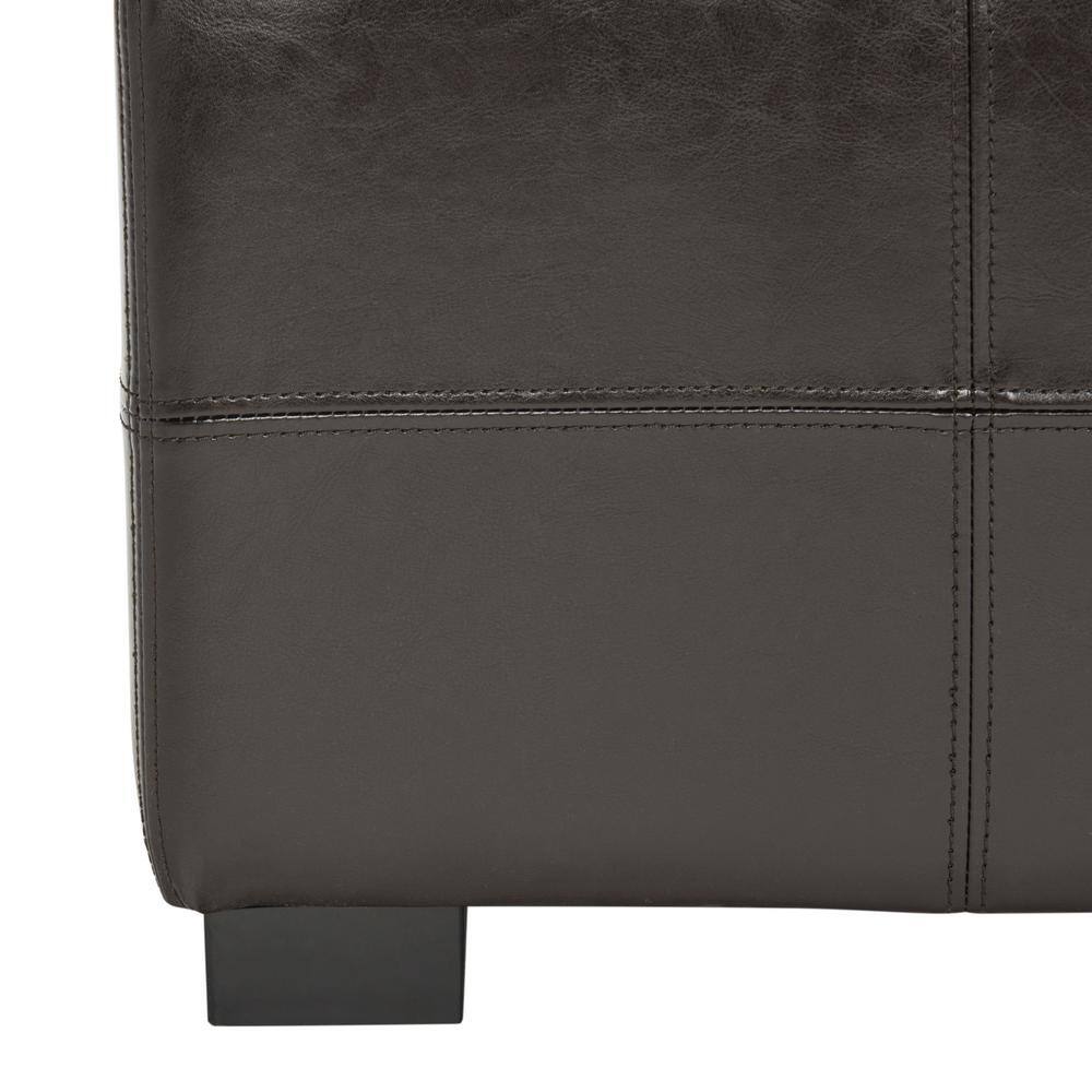 Large Brown Birch Tufted Storage Bench with Hinged Top