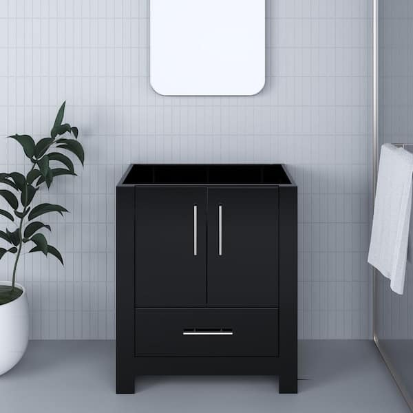 VOLPA USA AMERICAN CRAFTED VANITIES Boston 30 in. W x 20 in. D x 34 in. H Bath Vanity Cabinet without Top in Glossy Black