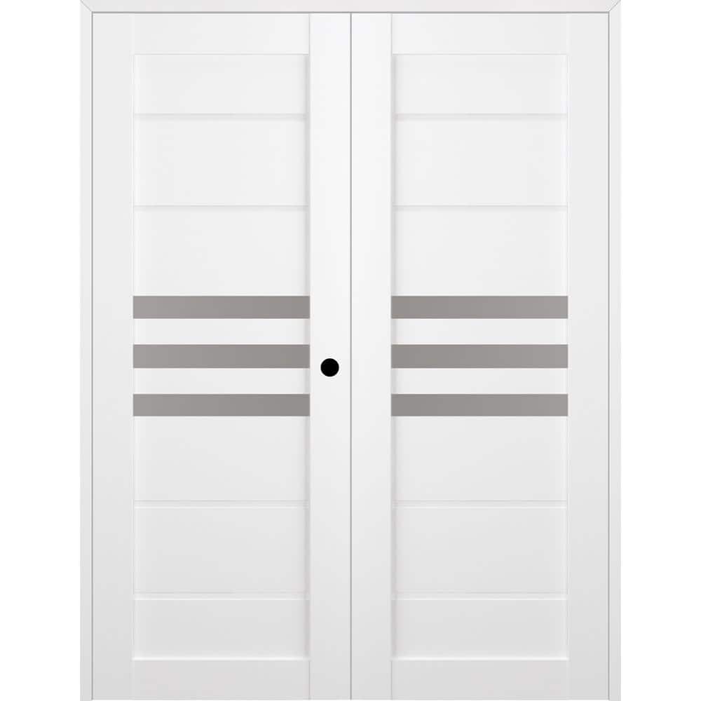 Belldinni Dome 72 in. x 96 in. Left Hand Active 3-Lite Bianco Noble Wood Composite Double Prehung Interior Door, White/Bianco Noble -  314501